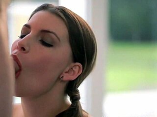 sweet teen babe sucks cock for facial