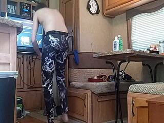 Two gay twink friends embark on a camping trip alone