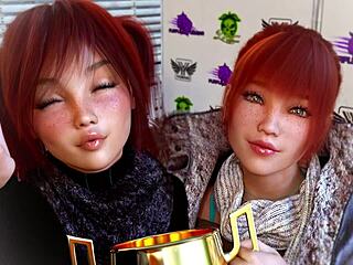 Steamy redhead action in Double Homework adult game