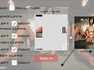 3D Metal Bondage Fetish Game With Mature Femdom Outfit And Bound Play