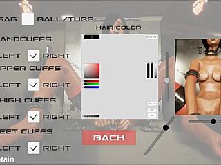 3D Metal Bondage Fetish Game With Mature Femdom Outfit And Bound Play