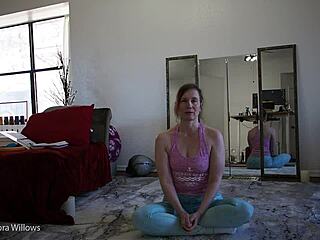 this yoga lesson turns into femdom fun with my girlfriend's ass and shaved pussy
