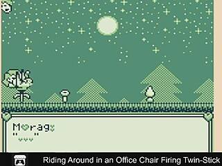 Playing a lewd game with an office chair in a Game Boy Advance game