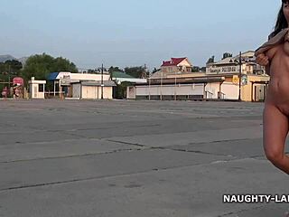 Nude Wife Flashes Boobs and Feet Barefoot on Street