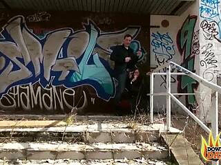 Nerdy Slut Lullu Gun Interracial Outdoors Threesome