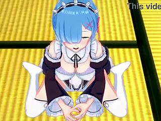 Rem Gives Guided Handjob in Romantic Atmosphere.