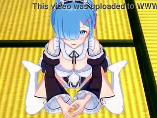 Rem Gives Guided Handjob in Romantic Atmosphere.