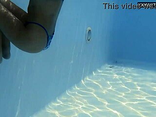 Half Russian And Spanish Chick Irina Cage Nude Swimming!