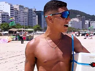 feeling the passion sucking big cock on the beach