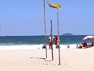 feeling the passion sucking big cock on the beach