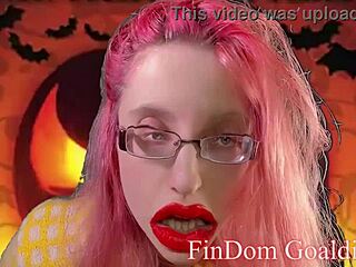 halloween femdom says 'follow my jerk off instructions'