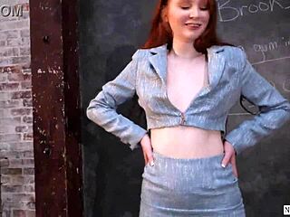 Jessica Brooks naughty teacher shows ass in heels