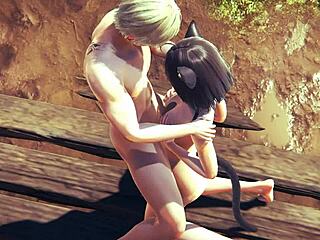 Uncensored Hentai 3D Kitty Enjoys Hard Sex In Japanese Anime Game.