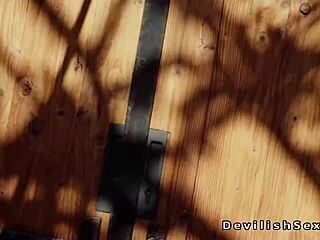 Stunning blonde takes big cock in her shaved pussy, doesn't she?