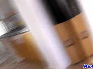 Teen model interacts with pensioner in glamour shoot