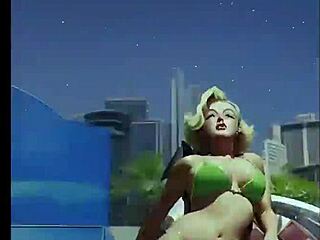 Skinny crossdresser dips into AI-generated lake for intense fingering action with detailed strokes.