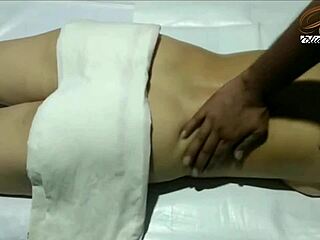 indian lady gets a full body massage close up!