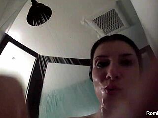 Solo shower time with the stunning Romi Rain
