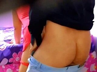 fucking my wife in red dress, but the observer wants in too, so i fuck both in this real homemade scene