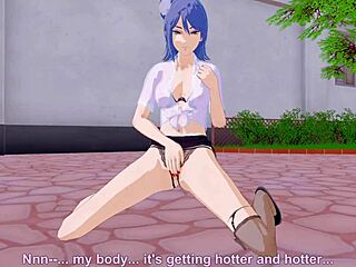 3D animated manga-style game with a hot teacher character