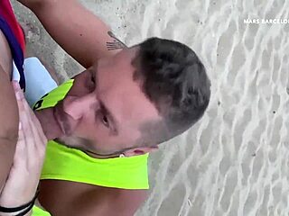 Intense Public Blowjob at Barcelona Gay Beach