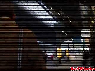 Black Amsterdam Prostitute Satisfies White Guy in Tight Stockings