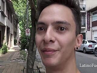 Straight guy sucks twink cock for cash in hardcore gay sex