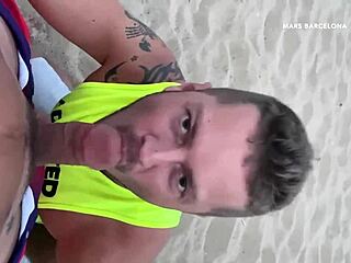 Intense Public Blowjob at Barcelona Gay Beach