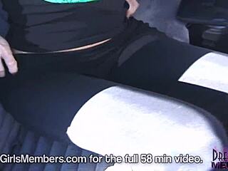 brunette dream girl flashes her melons outdoors in florida