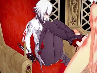 Arlecchino 足交和口交在原神 POV FantasyKing3 版本