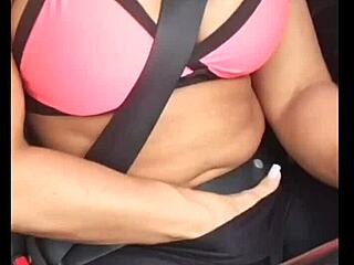 I interviewed the blonde with big clit before massaging her huge ass and fingering for anal orgasm in the car