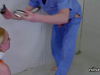 Unusual sweetie receives brutal anal therapy in bizarre asylum