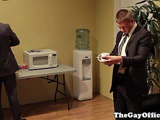 Office gay hunks slam into hardcore ass banging.
