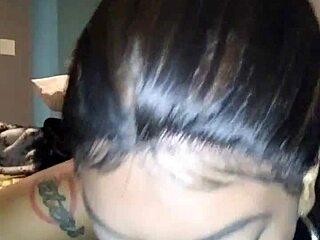 I couldn't resist as my ex sucked my dick while her boyfriend was at work, cheating with this ebony tattooed beauty