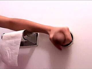 A blonde enters a bdsm mansion and sucks dicks through glory hole