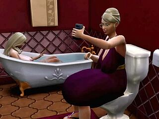 i watch sims 4 shemale threesome with big tits and ass in 3d cartoon parody