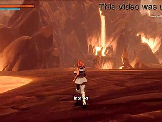 A female demon in the form of a hentai with a big ass and tits sucking a huge cock