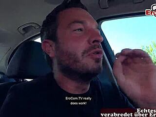 German Milf Hitchhiker Banged in Car and Outdoors