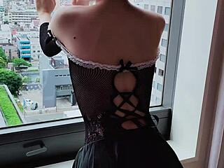 Cosplay of a transparent maid outfit like in an anime