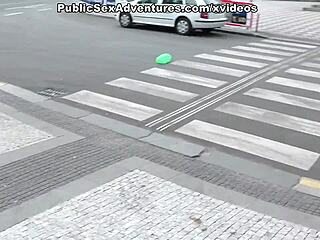 Girl with huge tits gives blowjob in bathroom