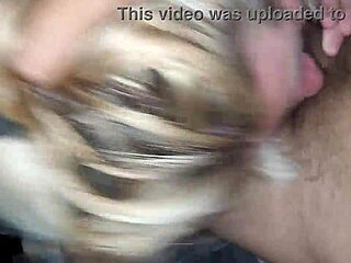 i saw my blonde girl receive lots of cum on her face in the garage