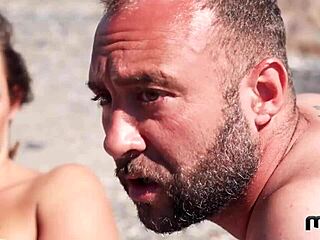 Blind lust in public with big tits