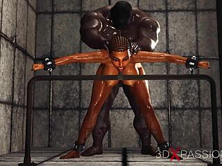 Hot Ebony In Restraints For Intense Anal