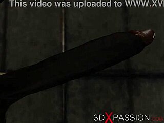 Shaved ebony slave bent over for rough anal pounding