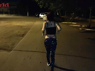 Skinny Girl In Public Park