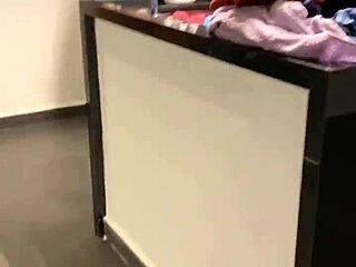 Latina cleaning lady sucks cock on knees