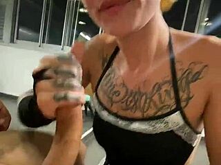 Latina cleaning lady sucks cock on knees