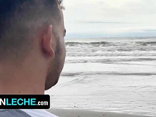 Young Latin stud joins amateur orgy on the beach