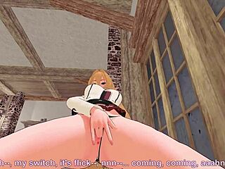 Slut Licks Feet And Boobs While Riding Big Monster Cock For Cumshot