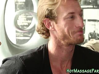 Massaging Babe Gets Facial!